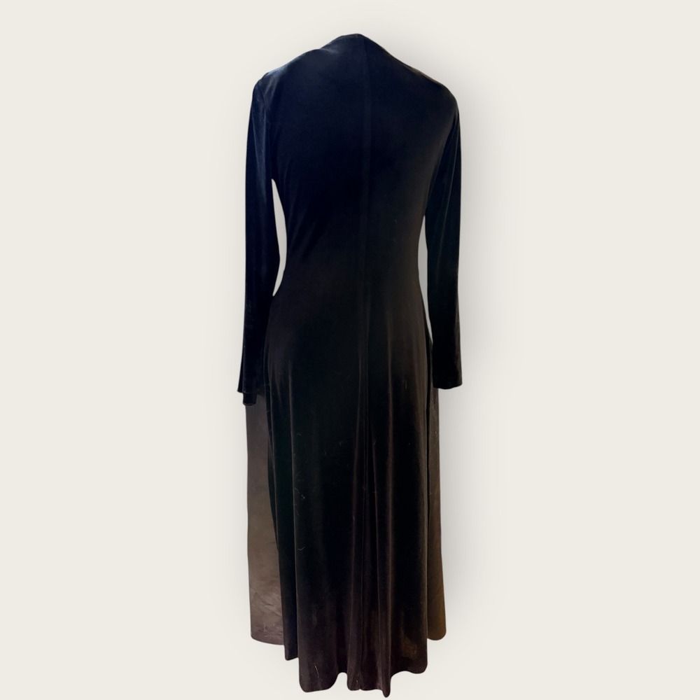 Vintage Black Velvet Dress XS Whimsigoth Goth Witchy Dark Academia Grunge Emo - Picture 3 of 14